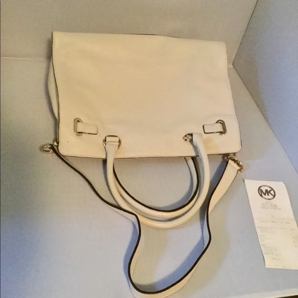 NWT 💖 $348 Receipt Micheal Kors Hamilton Vanilla Large 14” Hand Bag Tote